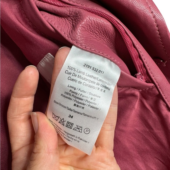 2ND DAY | Birger et Mikkelson 100% Lamb Leather Pink Belted Trench EU 34 XS - Picture 3 of 12